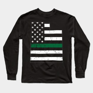 Utah Thin Green Line Military and Border Patrol Shirt Long Sleeve T-Shirt